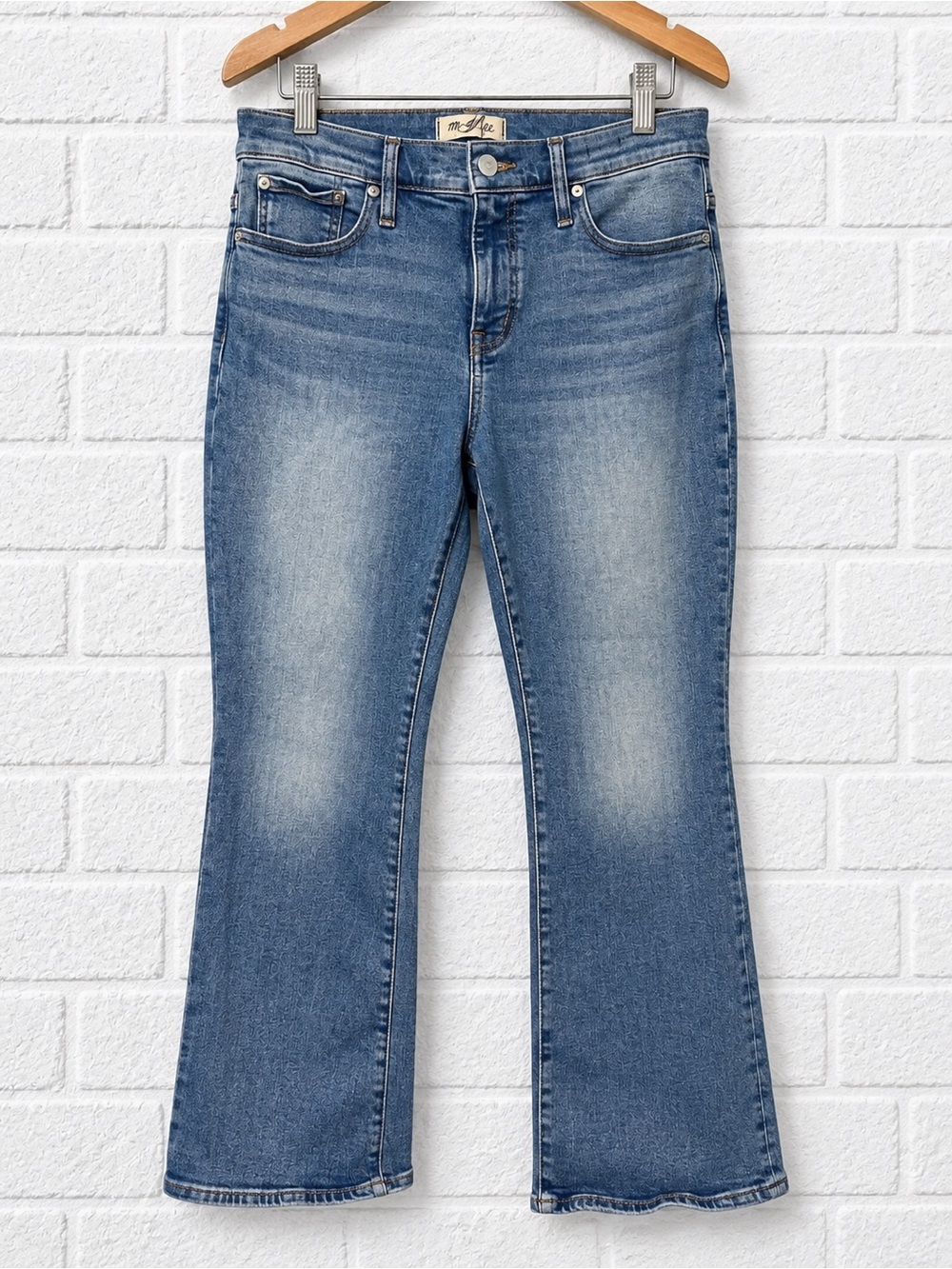 Madewell Mid-Rise Kick Out Crop Jeans Medium Wash 32P